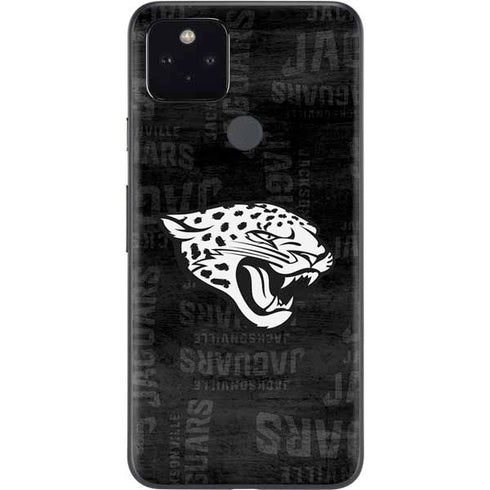 NFL Jacksonville Jaguars Black & White Google Pixel 5a Skin